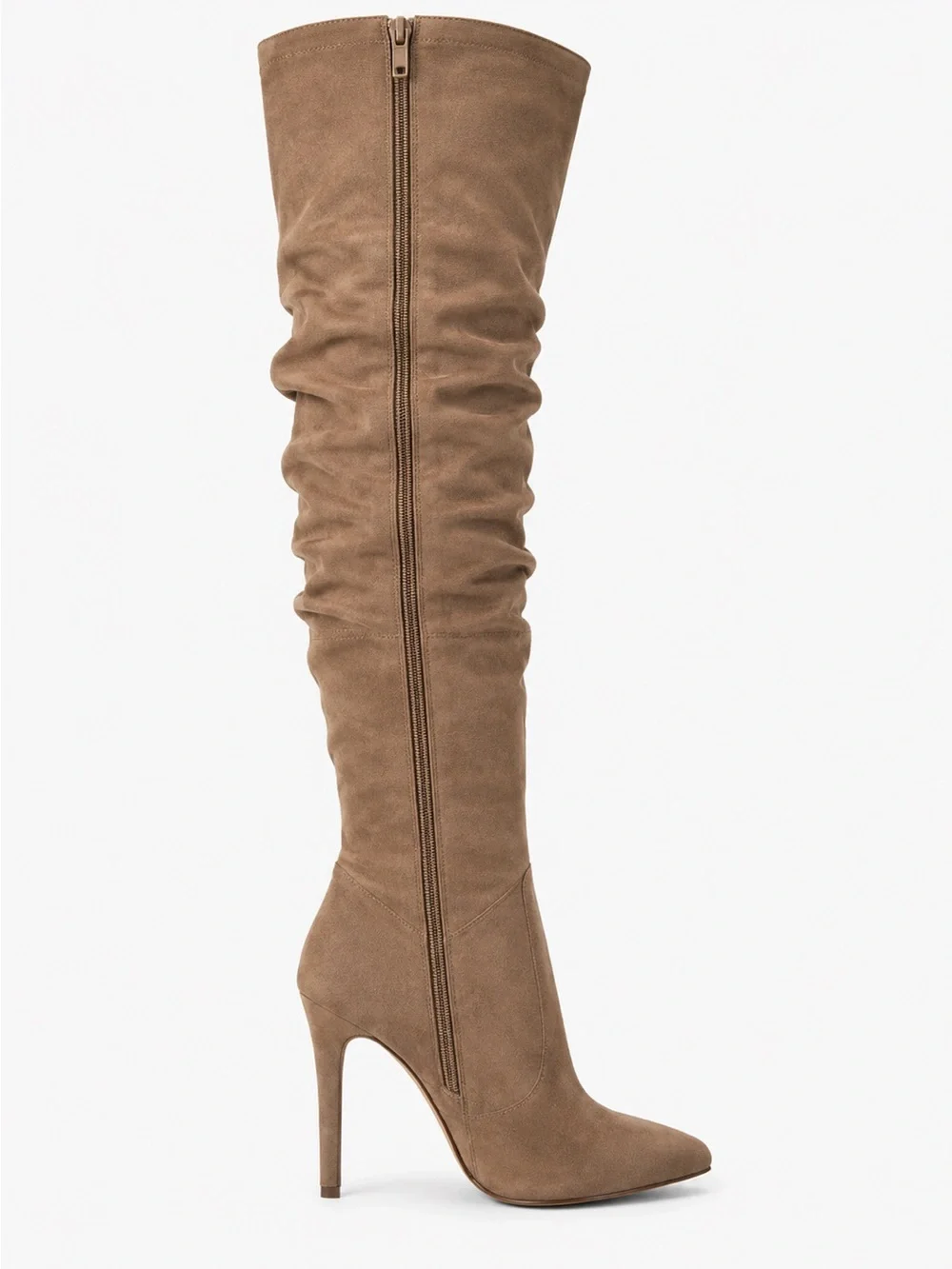Story-101 Taupe Suede Over-the-Knee Platform Boots Size 6